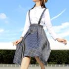 Plaid A-line Suspender Skirt