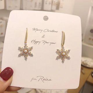 Snowflake Drop Earring 1 Pair - As Shown In Figure - One Size