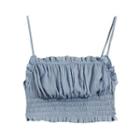 Ruffled Crinkle Cropped Camisole Top