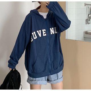 Long-sleeve Printed Hooded Zip Jacket