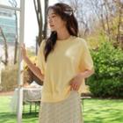 Pastel Elbow-sleeve Sweatshirt