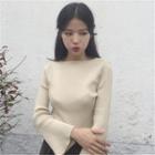 Bell-sleeve Knit Sweater Almond - Oen Size