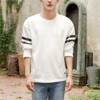 Letter-patch Contrast-trim T-shirt