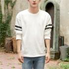 Letter-patch Contrast-trim T-shirt