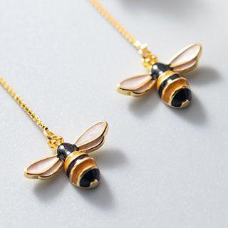 Bee Sterling Silver Dangle Earring 1 Pair - Silver - One Size