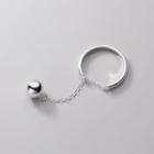 Bead Pendant Sterling Silver Open Ring Ring - S925 Silver - Silver - One Size