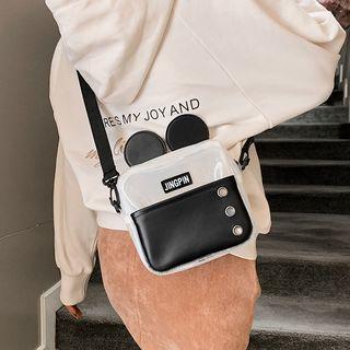 Faux Pearl Panel Crossbody Bag