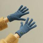 Lettering Knit Touchscreen Gloves
