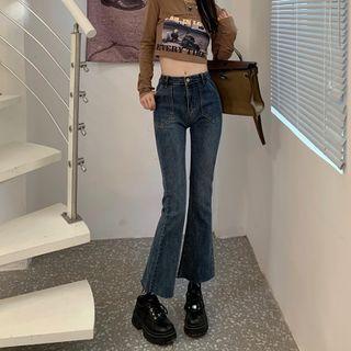 Low Waist Washed Bootcut Jeans