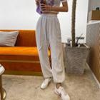 Seam-trim Waffle Jogger Pants