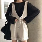 Drawstring Jumper Shorts / Plain Long-sleeve T-shirt