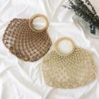 Round Handle Woven Tote Bag
