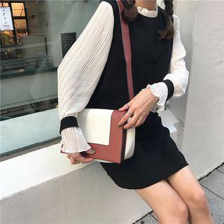 Long-sleeve Panel Shift Dress