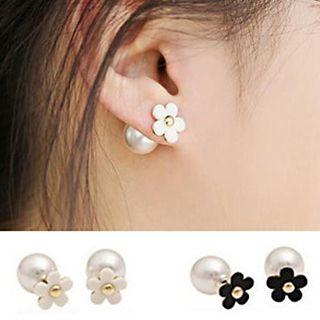 Flower Faux Pearl Ear Jacket