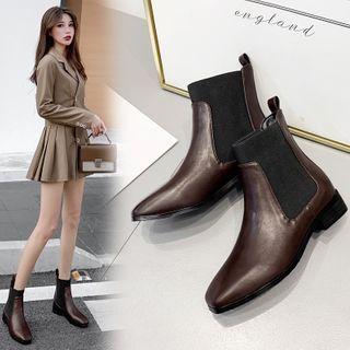 Block Heel Short Chelsea Boots