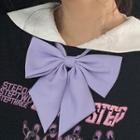 Bow Lace Choker Purple - One Size