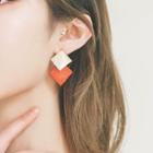 Two-tone Rhombus Drop Earring