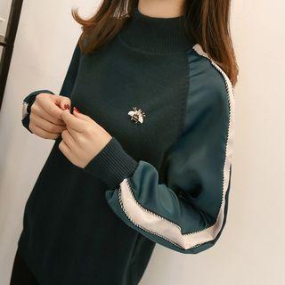 Panel Mock-neck Sweater