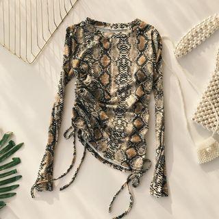 Long-sleeve Animal Print T-shirt