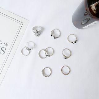 Alloy Ring (various Designs) Silver - One Size