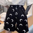 Moon Print Shorts Black - One Size