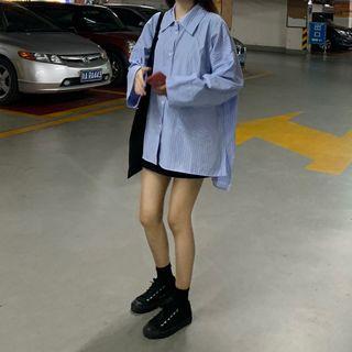 Striped Oversize Shirt As Shown In Figure - One Size