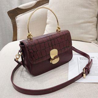 Faux Leather Pattern Satchel