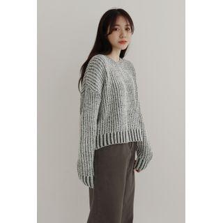 Rib-knit M Lange Sweater Khaki - One Size