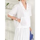 Open-placket Kangaroo-pocket Shirt