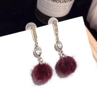 Ball Dangle Earring Wine Red - One Size
