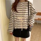 Half-button Striped Sweatshirt