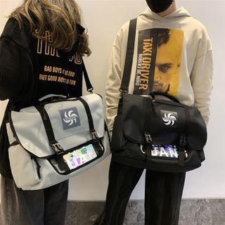 Pvc Panel Lettering Crossbody Bag
