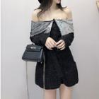 Sequined Long-sleeve A-line Mini Dress