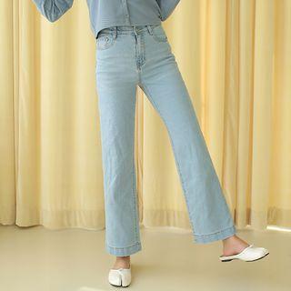 Stitched-detail Wide-leg Jeans