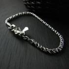Hand Made Toggle Chain Tinted Sterling Silver Bracelet