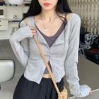 Crop Tank Top / Grommet Cardigan / A-line Cargo Skirt