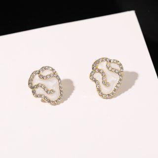 Asymmetrical Rhinestone Stud Earring As Shown In Figure - One Size