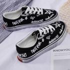 Graffiti Canvas Lace-up Shoes