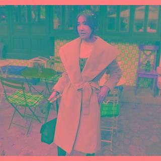 Open-front Wide-lapel Coat With Belt