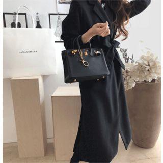 Open-front Wool Long Coat One Size