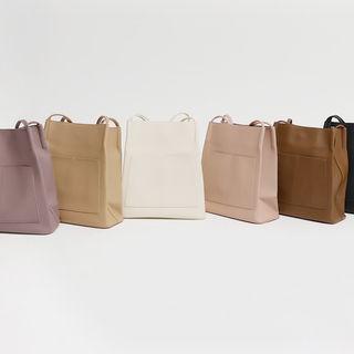 Pocket-patch Pleather Tote