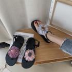 Mesh Flower Flat Sandals