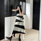 Sleeveless Striped Mid Smock Dress