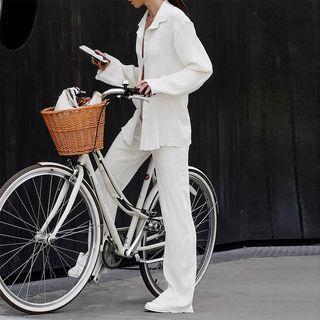 Set: Plain Shirt + Loose Fit Pants