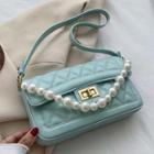 Faux Pearl Quilted Shoulder Bag