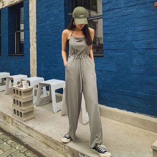 Halter-neck Wide-leg Jumper Pants