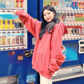 Hooded Fleece-lined Loose-fit Pullover