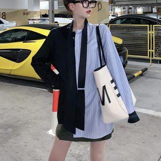 Color Block Striped Shirt Shirt - Blue - One Size