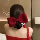 Bow Fabric Hair Clip F555 - Red - One Size