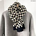 Checker Scarf Black & Khaki - One Size